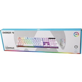 Resim Beyaz Gökkuşağı Işıklı Usb Kablolu Oyuncu Klavye - Mouse Set 5365 Diğer 