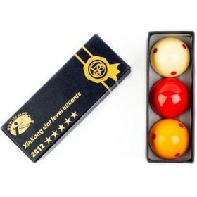 Resim Süper Pro Cup Benekli 3 Top Carom Bilardo Top Seti 61.5 Mm 