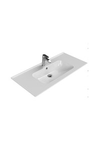 Resim Turkuaz Seramik Cerastyle Blue 100 x 47 CM Etajer Uyumlu Damlalıklı Lavabo 