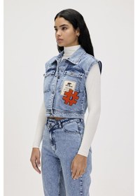 Resim Bad Bear Joanne Blue Kadın Denim Yelek Mavi 
