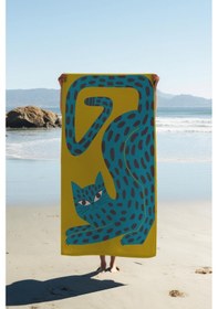 Resim Dijital Baskı Plaj Deniz Havlusu Leopar Desenli Peştamal Hvl0136 Renkli 