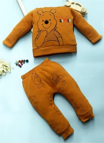 Resim Bobişko Winnie The Pooh Baskılı Astarlı Bebek Pijama 