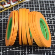 Resim 18m/70.92in Yüksek Yapışkanlı Model Boyama Bandı - Ultra İnce, Kalıntı Bırakmayan, El Yırtılabilir Maskeleme & Kaplama Bandı DIY Projeler için, Yeşil Çekirdekli Turuncu, Dokulu Kağıt Malzeme, Duvar için Bant 