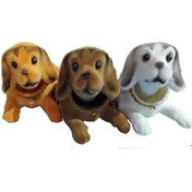 Resim Universal 3 Adet Birlikte Set - Torpido Üstü Kafa Sallayan Köpek Seti 17x9x7cm Kahverengi Beyaz Turuncu Set 