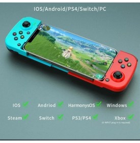 Resim Kablosuz Bluetooth D3 Apple Ios Android Için Gamepad Joyistik Teleskopik Oyun Denetleyici 