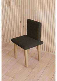 Resim Fahrettin Küçük Çocuk Sandalyesi Çocuk Oturağı Ahşap Sandalye Montessori Sandalye Puflu Siyah Yumuşak Sandalye Siyah 