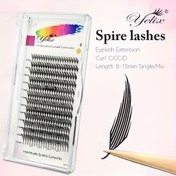 Resim 240 Fan 3D Baskı C/CC/D Spire Kirpikler Uzun 8-15mm Wispy Premade Fans Kirpik Küme Bireysel Spiky Kirpik Uzatma Kolay Kullanım Doğal ve Yumuşak 0.07mm Kalınlık Kirpik Teknoloji Malzemeleri 