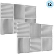 Resim Ruicoo Muslady 12'li Ses Yalıtım Köpüğü - 30x30x2.5cm Yangına Dayanıklı Akustik Sünger Gri 