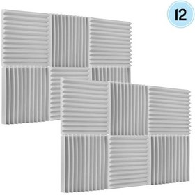 Resim Ruicoo Muslady 12'li Ses Yalıtım Köpüğü - 30x30x2.5cm Yangına Dayanıklı Akustik Sünger Gri 