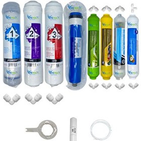 Resim Pemax Water Solutions Kapalı Kasa Su Arıtma Uygun STD 8'li ReVerse Osmosis Mebran Alkali-Mineral-Detox-Tatlandırıcı 