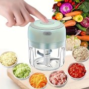 Resim 100 ml Elektrikli Mini Sarımsak Doğrayıcı, Taşınabilir Gıda İşlemcisi, Sebze Doğrayıcı Soğan Kıyma Makinesi, Kablosuz Et Öğütücü, Sebze, Biber, Soğan, Baharat, Kuruyemiş İçin USB Şarjlı 