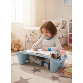 Resim Saban Plastik Hobi Masası Laptop Sehpası Mavi 