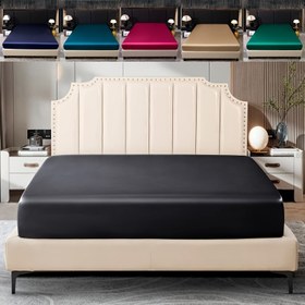 Resim 1 adet Saten Lastikli Çarşaf, Cadılar Bayramı & Noel Hediyesi, Düz Renk Ultra Yumuşak Lüks Otel Kalitesinde Yatak Örtüsü Takımı Full/Queen Boy Yataklar için, Ev Dekorasyonu, Şık Yatak Örtüsü, Zarif Yatak Örtüsü, Saten Yatak Örtüsü, Yatak Örtüsü, Ev Dekorasyoncuları, Çarşaf Seti 