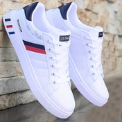 Resim KOONEXY Erkekler için Kaykay Sneaker'ları - Nefes Alabilen Düşük Tabanlı Bağcıklı Ayakkabılar, Çizgili Tasarım, Dayanıklı PVC Taban ve Dış Mekan Sporları ve Günlük Giyim için Traction, Tüm Mevsim Konforu, Kaykay Ayakkabıları, Günlük Sokak Giyim, Moda Ayakkabılar, Kumaş Astarlı İç Mekan 