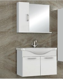 Resim Alika - Demre 80 Cm Banyo Dolabı Beyaz - Beyaz 