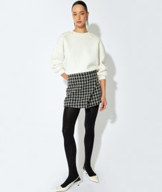 Resim İnci İşleme Detaylı Rahat Kalıp Üç İplik Uzun Kollu Bisiklet Yaka Sweatshirt 