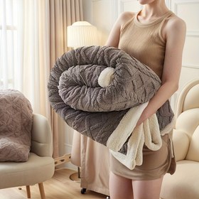 Resim 1 Adet Lüks Yumuşak Kabarık Battaniye - Peluş Flanel Dört Mevsim Rahat Battaniye Kanepe, Yatak, Seyahat & Kamp için - Makinede Yıkanabilir Karışık Renklerde Çağdaş Stil, Yatak Battaniyesi, Kanepe Örtüsü, Modern Ev Dekorasyonu, Dayanıklı Konfor 
