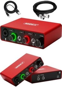 Resim Midex GLX-700RD XLR Üst Segment Usb Stüdyo Ses Kartı 2 Giriş 2 Çıkış 24bit/192kHz 