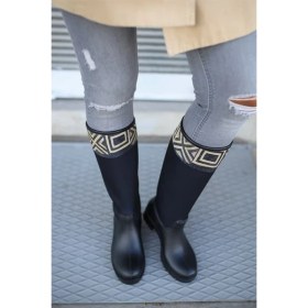 Resim Sea & Blue Shoes Hitit Desenli Baskılı Kadın Yağmur Çizmesi 