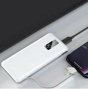 Resim Genel Markalar Beyaz PW-05 Hızlı Led Göstergeli Micro Lightning Type-C Kablolu Taşınabilir Powerbank 10000mAh Zore 