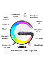 Resim SKYLOONG Ape Bluetooth Hoparlör 15w Hızlı Şarj Gece Lambası Alarm Özel Asistan Led Ambiance Google 