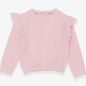 Resim Breeze Kız Çocuk Sweatshirt Beli Lastikli 4-8 Yaş, Somon Melanj Somon 