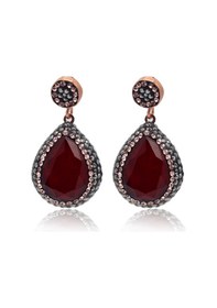 Resim Yakut Ve Swarovski Taşlı 925 Ayar Gümüş Kadın Üçlü Set 201025576 