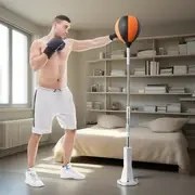 Resim Dayanıklı ve Sağlam Çarpma Eğitim Topu, Dayanıklı Demir Çerçevesi, Güçlü Emiş Tabanı, Kapalı Boks Eğitimi ve Fitness İçin Uygun, Ayarlanabilir Yükseklik 130-150Cm 