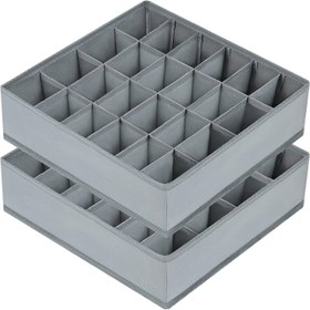 Resim 2 Paket 48 Bölme Kumaş Çorap ve İç Çamaşırı Düzenleyicileri - Dayanıklı Fermuar, Katlanabilir Dolap Depolama Kutusu Çoraplar, İç Çamaşırı, Kravatlar için - Yatak Odası ve Ev Dekorasyonu için İdeal, Dolap Düzenleme | Modern Düzenleyici | Dayanıklı Fermuar Kapatma, Çorap Düzenleyici, İç Çamaşırı Düzenleyici, Çekmece Düzenleyici 