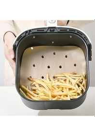 Resim Buffer 200 Adet Air Fryer Pişirme Kağıdı Tek Kullanımlık Pişirme Kağıdı Delikli Kare Model 
