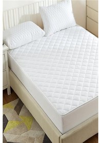 Resim Evony Fitted Kapitoneli 160x200 Cm Çift Kişilik Yatak Koruyucu Çarşaf Beyaz 
