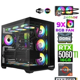 Resim Xaser Astra X250 R5-5600X 32 GB Ram 1 TB M.2 Nvme SSD 16 GB RTX5060 Ti Free Dos Masaüstü Oyuncu Bilgisayarı 