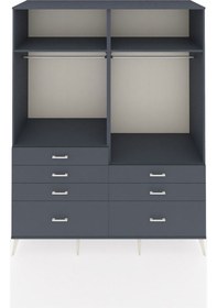 Resim Kronos Gardrop 4 Raflı 7 Çekmeceli 2 Askılı 176x59x221 Antrasit-antrasit Antrasit 
