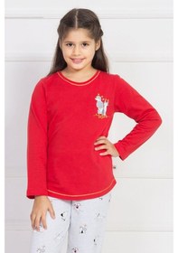 Resim Vienetta Kız Çocuk O Yaka Manşetli Pijama Takım 4396,3-7 Yaş 