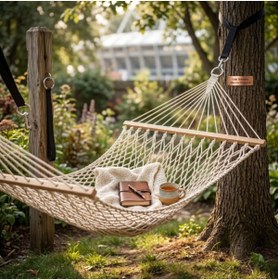 Resim Kanonik Education Makrome İp Lüks Tek Kişilik Hamak 