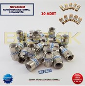Resim Novacom Rg6 Kendinden Sıkmalı F Konnektor - 10 Adet 