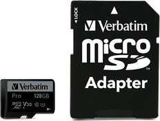 Resim VERBATIM 128GB Pro Adaptörlü MiroSD Hafıza Kartı 