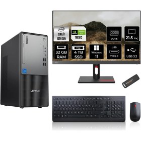 Resim Lenovo Thinkcentre Neo 50T Gen 5 Intel Core I7 13700 32GB 4tb SSD GTX1650/4GB 21.5" Fhd Monitör Windows 11 Home Masaüstü Bilgisayar & Per4 USB Bellek 12UB000LTRMNT2360 