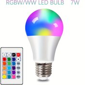 Resim Renk Değiştiren Kabuklu 7W RGB/WW LED Ampul - E27 Taban, 15 Renk Modu, Akıllı Ev Uyumlu, Bar, Yatak Odası, Oturma Odası Dekoru, Parti Aydınlatması İçin İdeal | Renk Değiştiren Ampul | LED Işık Ampulü 