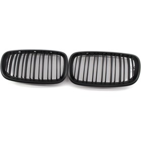 Resim Bmw X5 / X6 2008-2014 M Böbrek ( Çift Çizgi Panjur ) Pıano Black 
