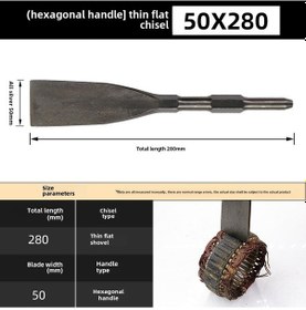 Resim Dofolink Motor Bakır Tel Ayrımı Aleti: Altıgen Saplı Elektrikli Çekiç Uçlu İnce Çakı 50mm - Dayanıklı Çelik, Tamir Ve Demontaj İçin 