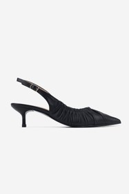 Resim Valmenti Kadın Hakiki Deri Siyah Slingback Ayakkabı VLM6865 - 35 