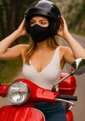Resim Motobros Ns-980 Motosiklet Bisiklet Hava Kanallı Su Geçirmez Orjinal Neopren Maske 