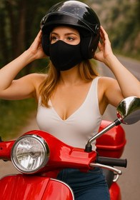 Resim Motobros Ns-980 Motosiklet Bisiklet Hava Kanallı Su Geçirmez Orjinal Neopren Maske 