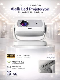 Resim DEANB APR01 4K UHD Taşınabilir LED Projeksiyon | Full HD, 2.4+5G Wi-Fi | Ev Sineması Deneyimi 