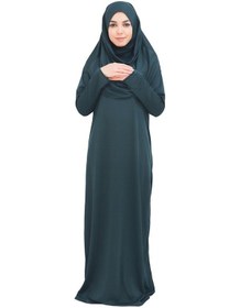 Resim Zehranaz Namaz Elbisesi Koyu Zümrüt Yeşil Fermuarsız Namaz Elbisesi Zümrüt Yeşili 