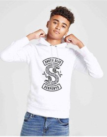 Resim Riverdale South Side Snake Baskılı Unisex Çocuk Kapüşonlu Sweat (534658837) Beyaz 