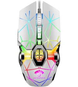 Resim Sones Leaven 7 Tuşlu 4000 Dpı Usb Kablolu Bilgisayar Ofis Aydınlatmalı Rgb Mekanik Oyun Faresi, Kablo Uzunluğu: 1,5 M, Renk: S30 Beyaz Diğer 