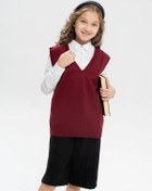 Resim Merlini Kız Ve Erkek Çocuklar İçin Okul Yeleği, Örgü 258914437 Bordo 