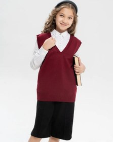Resim Merlini Kız Ve Erkek Çocuklar İçin Okul Yeleği, Örgü 258914437 Bordo 